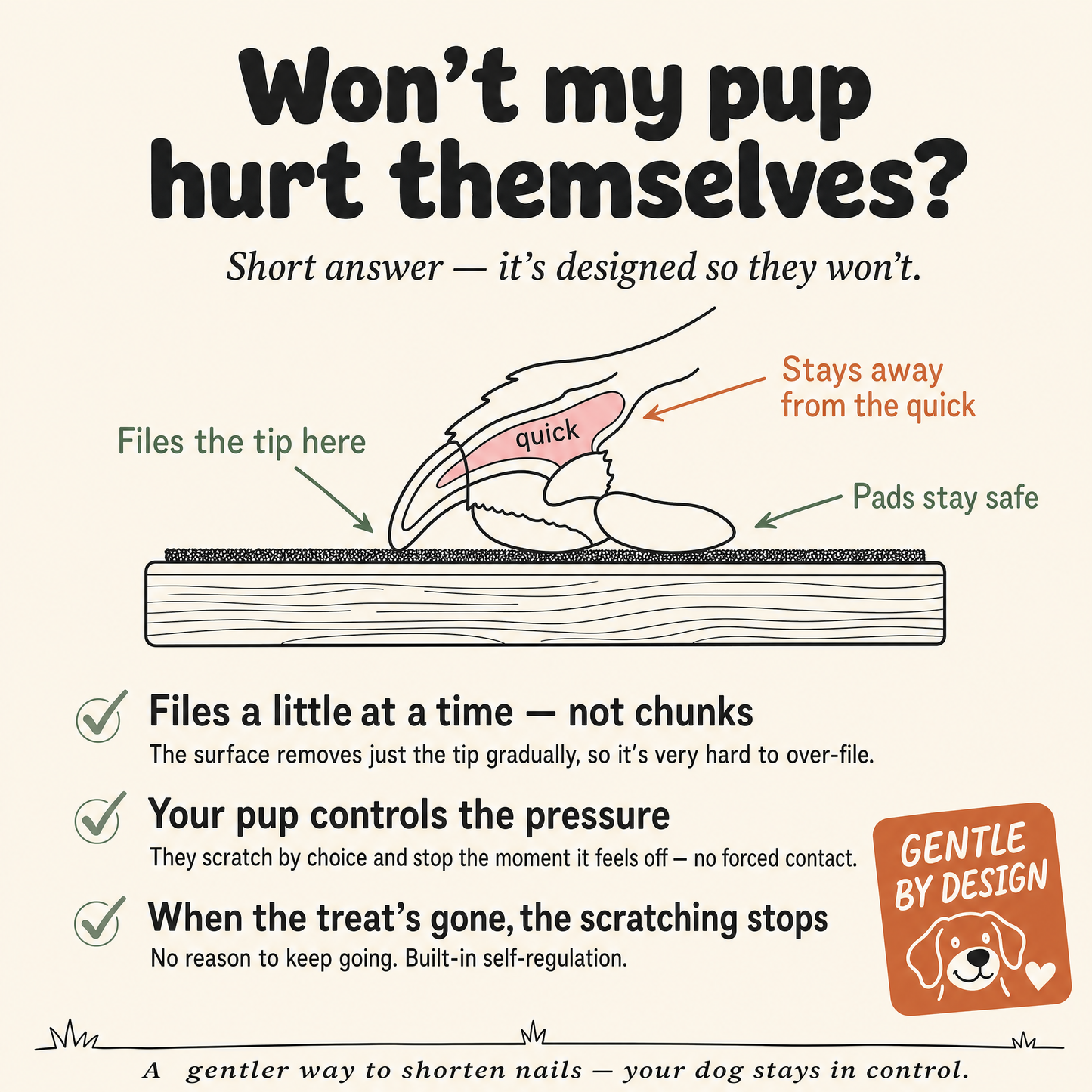 GetZoomies™ Dog Nail Scratch Board — Stress-Free Nail Filing
