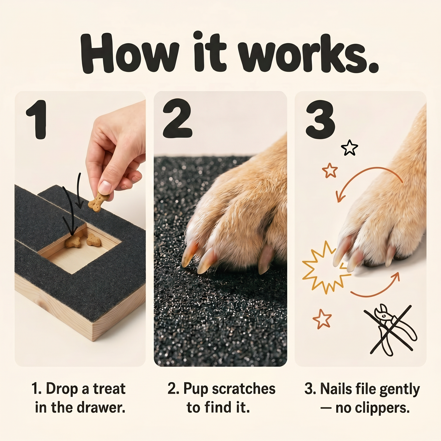 GetZoomies™ Dog Nail Scratch Board — Stress-Free Nail Filing