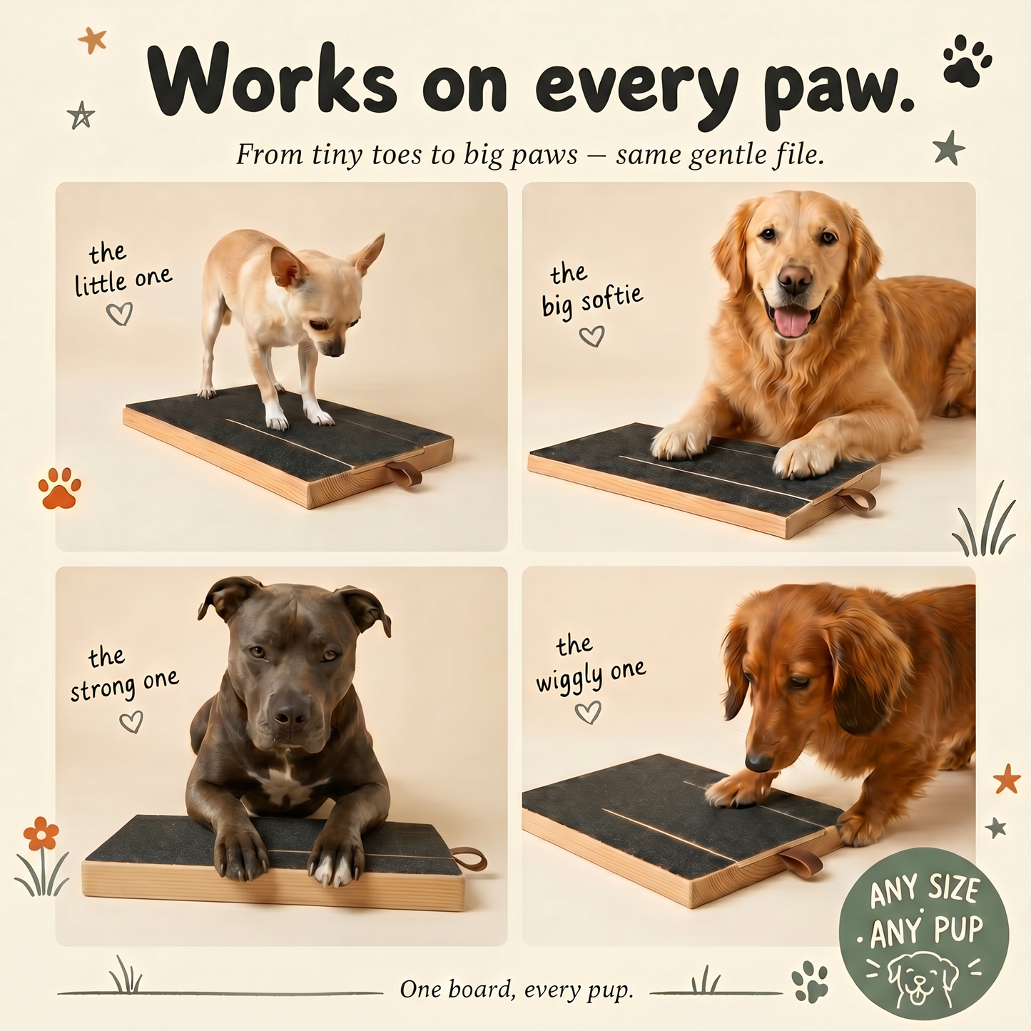 GetZoomies™ Dog Nail Scratch Board — Stress-Free Nail Filing